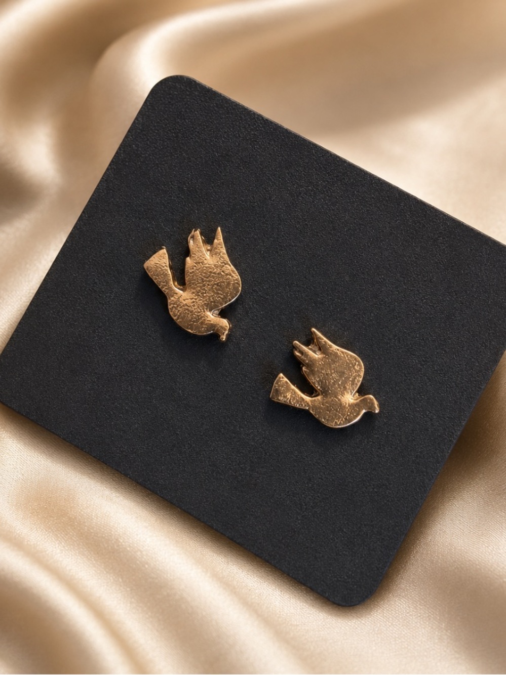 Gold American Eagle Stud Earrings